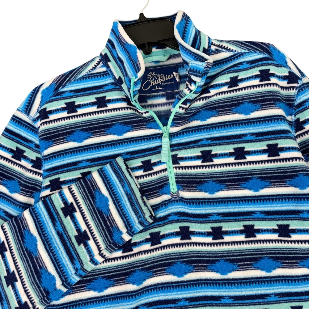Chubbies Southwestern Fleece Quarter Zip Pullover Mens S